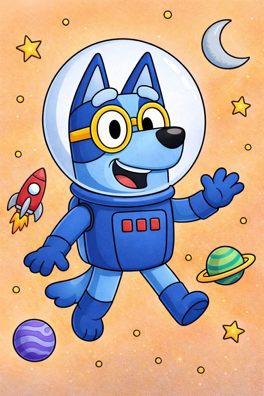 Paint Kit Space Bluey 5x7