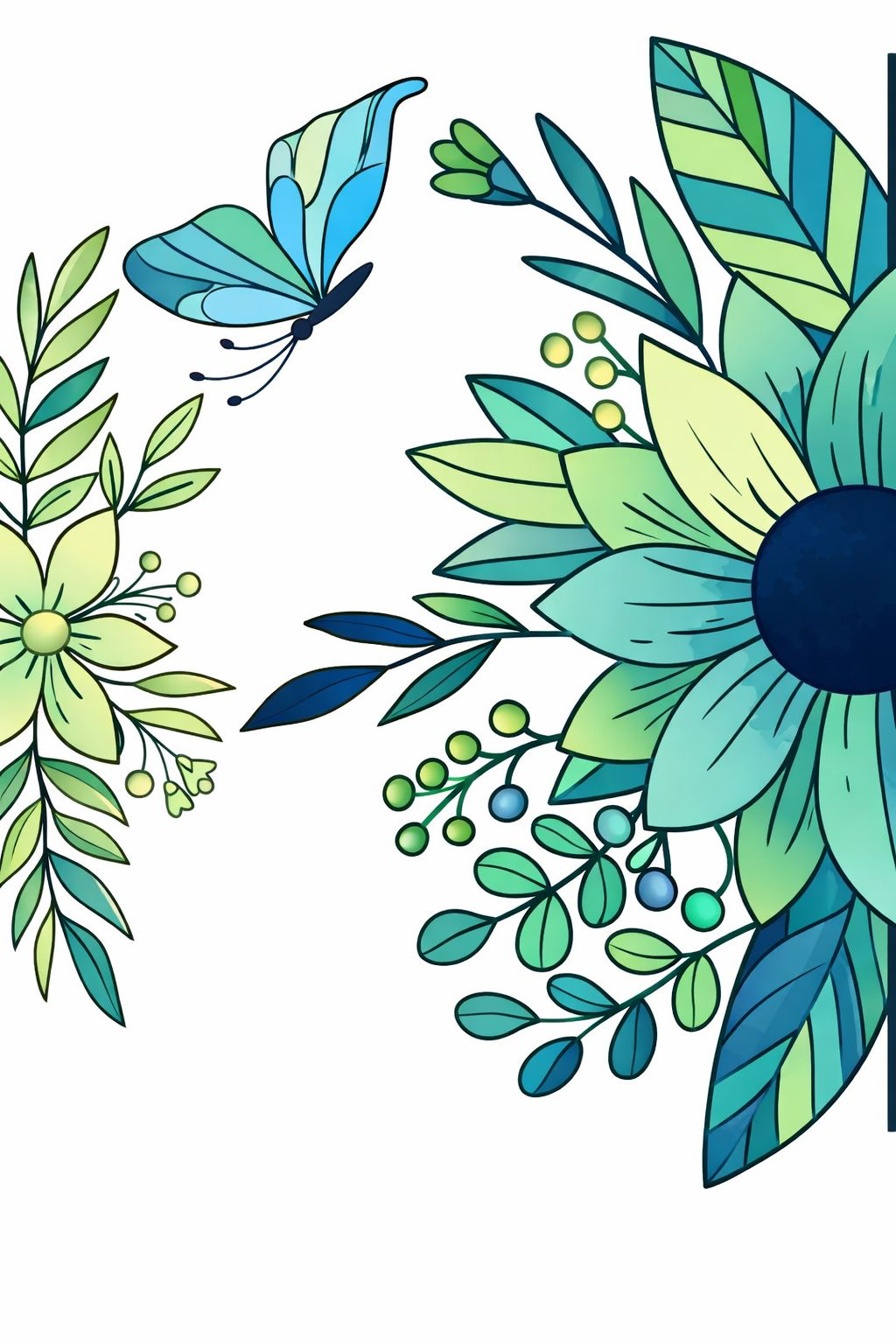 Flowers&Butterfly pre printed Canvas8x10