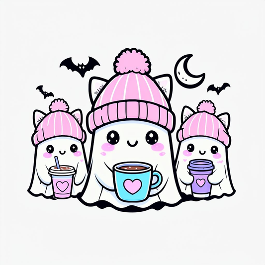Cat ghost sticker