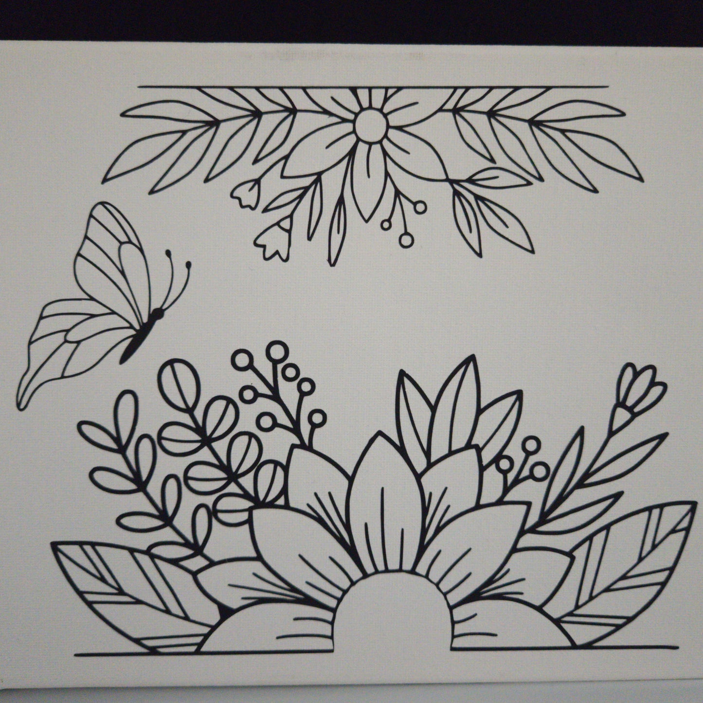 Flowers&Butterfly pre printed Canvas8x10