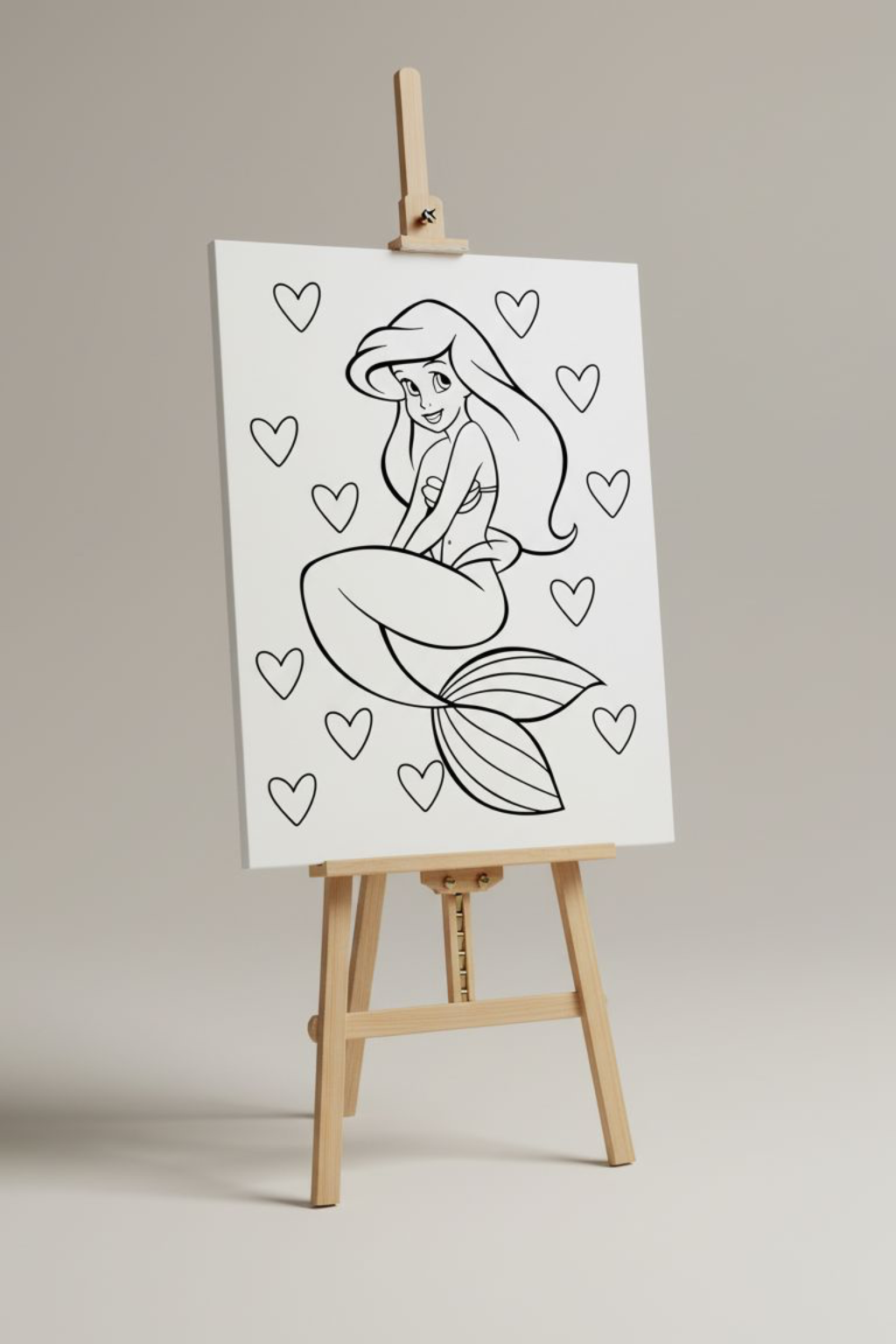 Pre-printed mermaid paint canvas 5x7