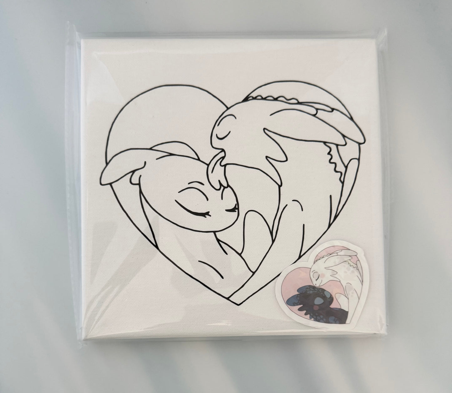 Dragons pre printed paint canvas 8x8