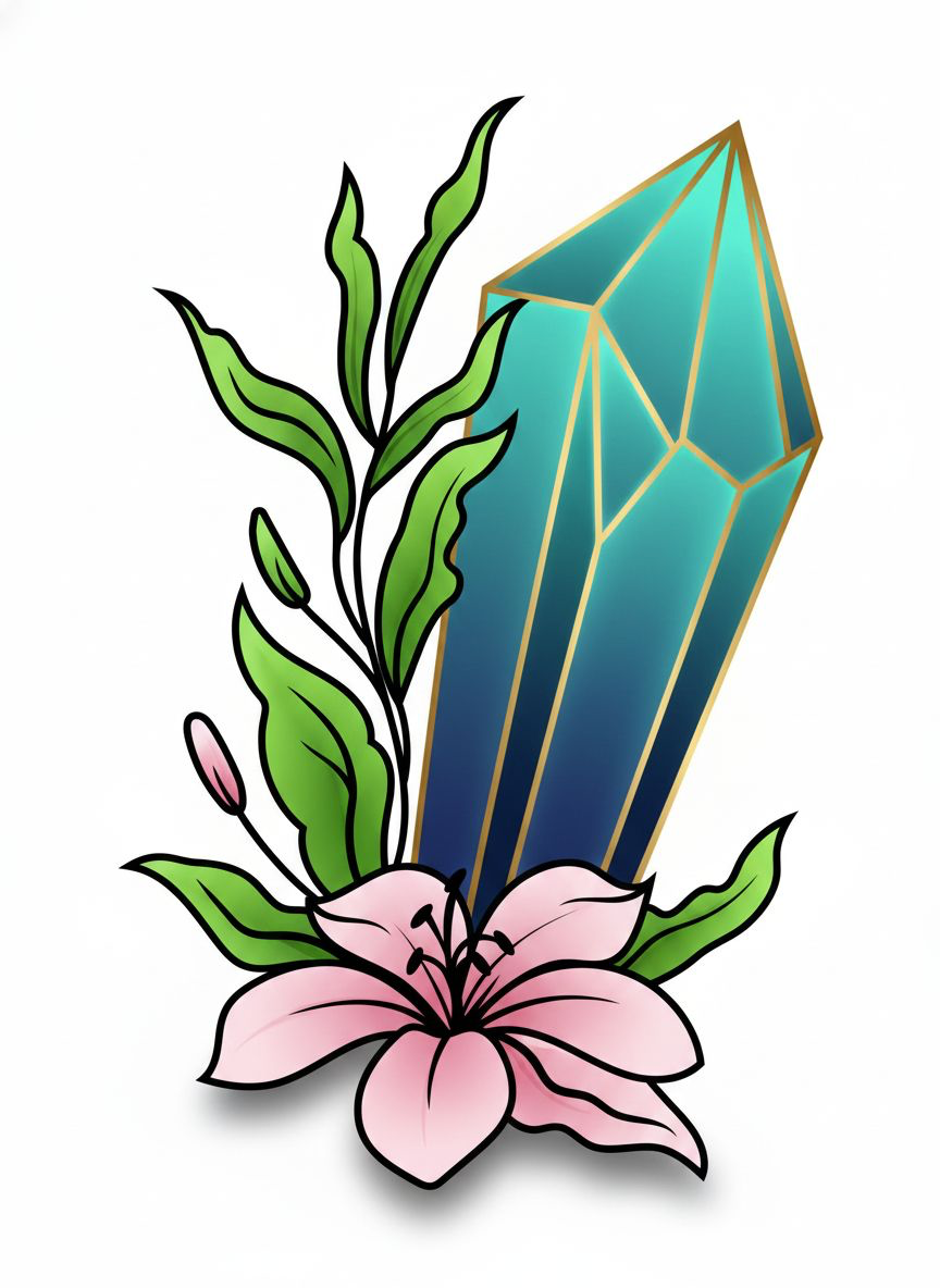 Paint Kit crystal & flower 8x10
