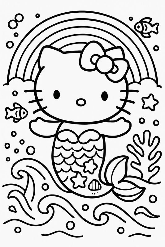 Digital Image Mermaid Hello Kitty