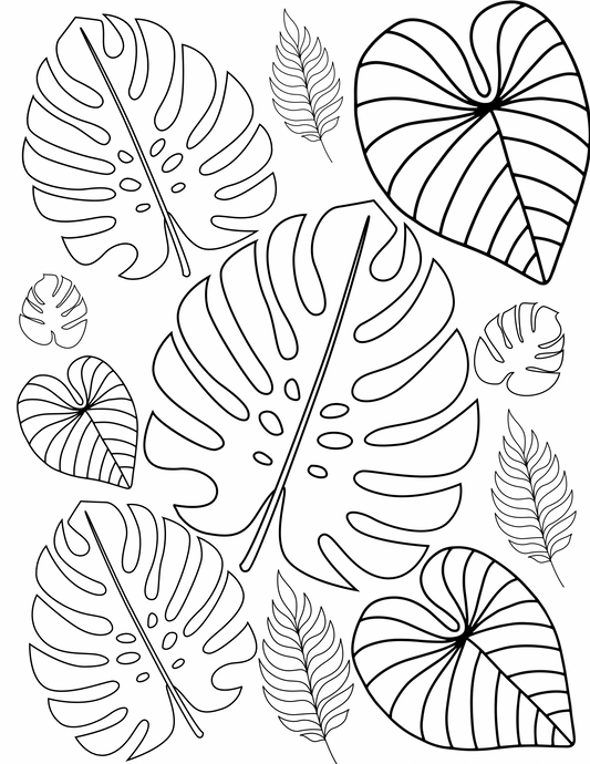 Monstera Pre printed paint Canvas 8x10