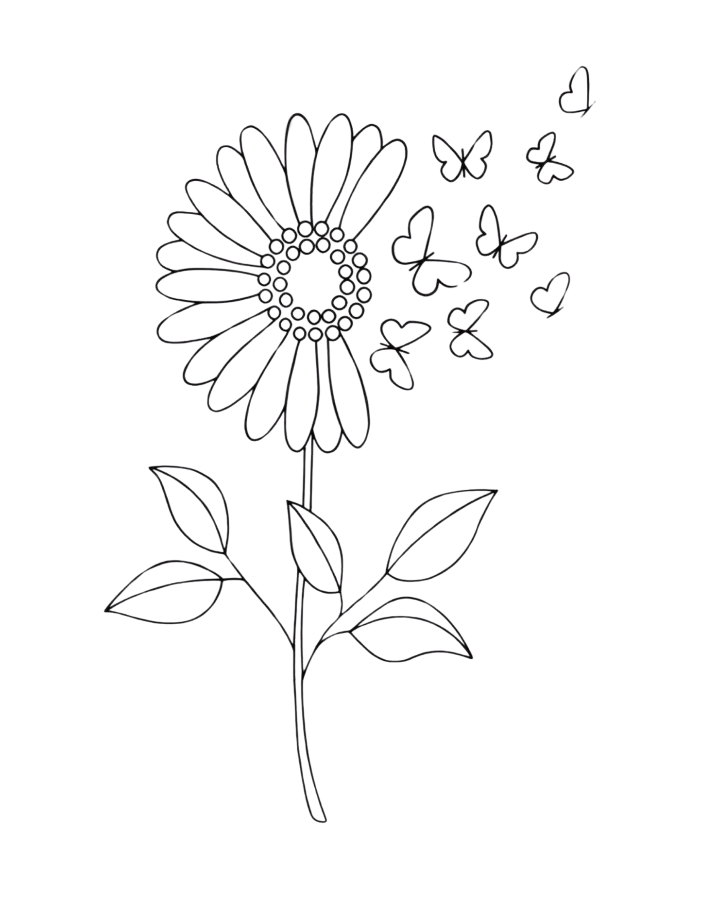 Paint kit flower and butterflies 8x10