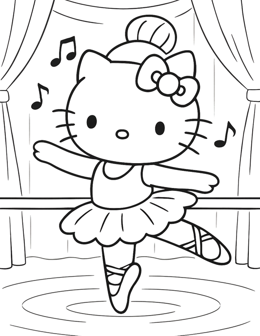 Digital Image Hello Kitty Ballerina